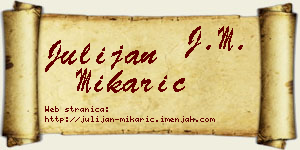 Julijan Mikarić vizit kartica